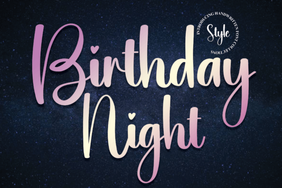 Birthday Night Font: Elegant Script for Handmade Labels & Invitations